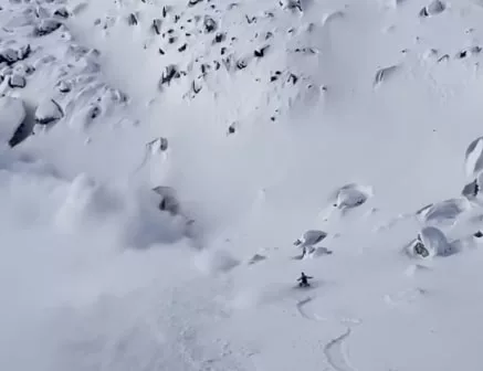 Rider Reacts After Triggering Monster Avalanche: “Not much else to say…”
